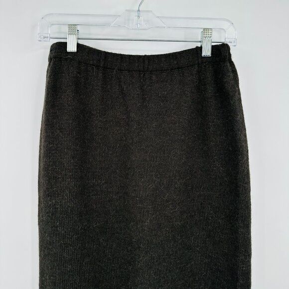 Peruvian Connection Size Small Dark Olive Green 100% Alpaca Knit Sweater Skirt - Picture 2 of 5